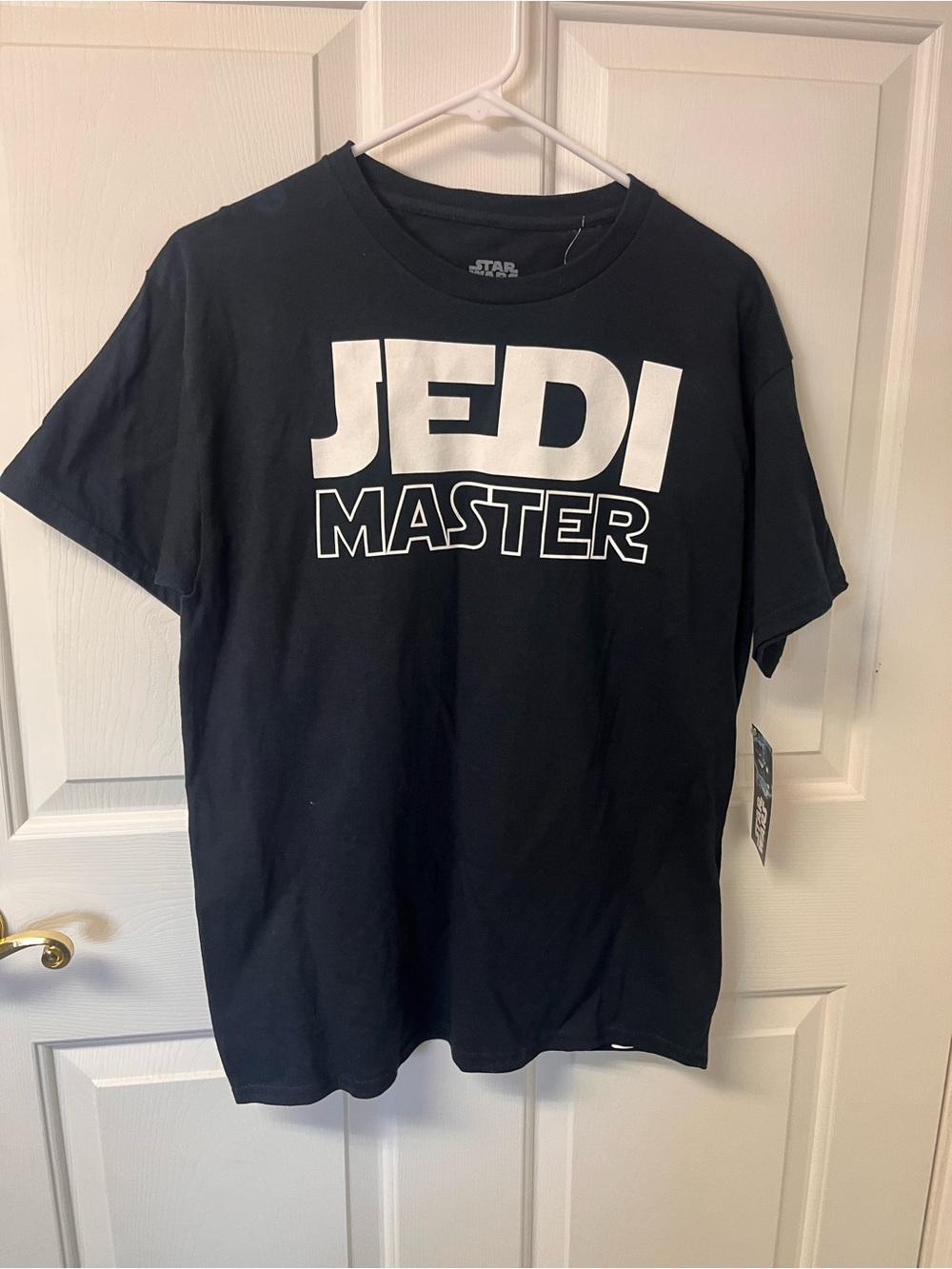 Star Wars Black Tee with White 'JEDI MASTER' Graphic